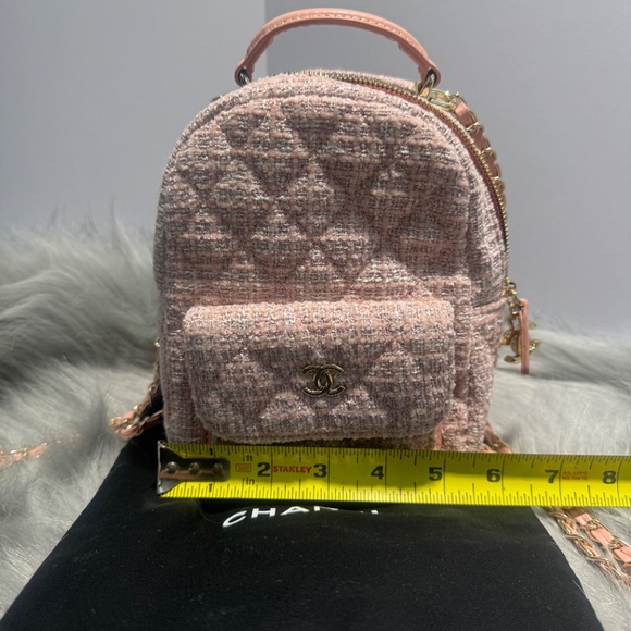 Chanel Beauty Makeup Pink Mini Tweed Backpack~NIB - Picture 8 of 9
